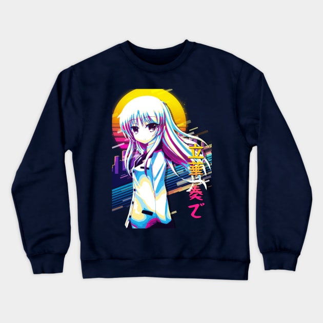 Kanade Tachibana - Angel Beats! Crewneck Sweatshirt by 80sRetro